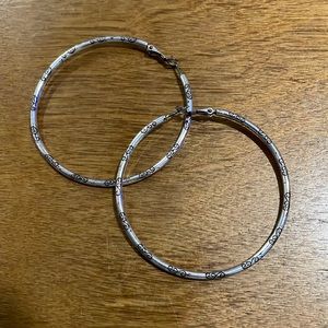 Brighton - Grande Hoop Charm Earrings -Silver